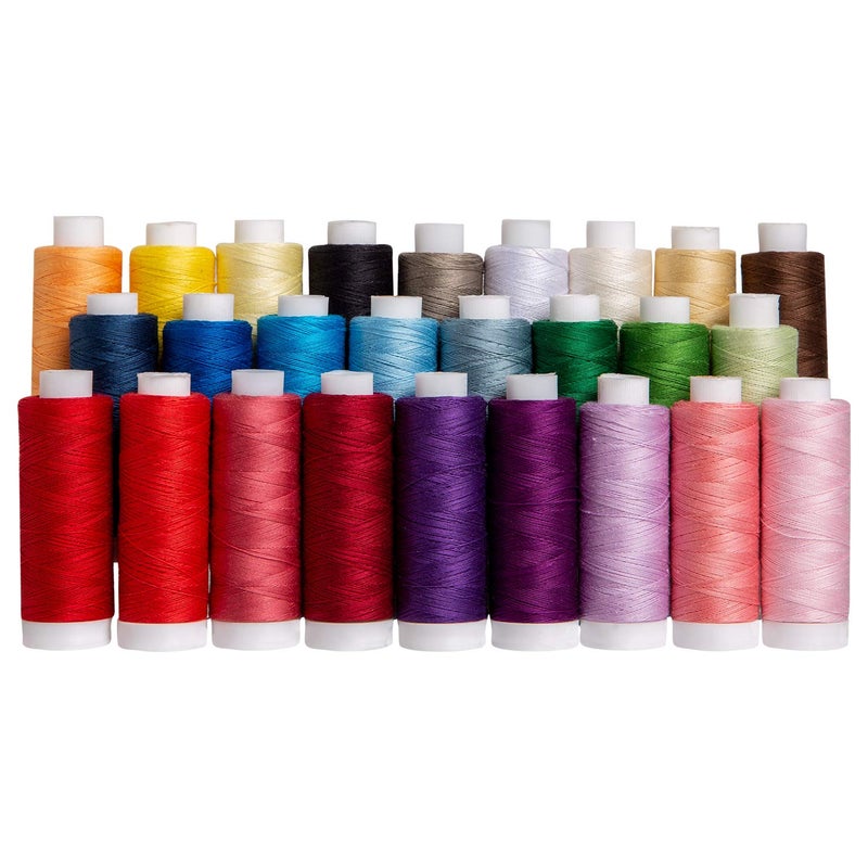 Connecting Threads 100% Cotton Essential Thread Set - 26 Spools 220 Yards Each with Carrier - Image 1
